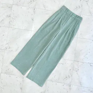 새상품급 PLST 플라스테 와이드 팬츠 코듀로이 그린 XS
