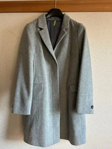 그레이 체스터 코트 울 혼방