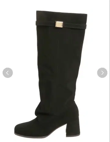 dazzlin 벨트 라운드 롱 부츠 블랙 M