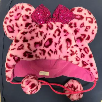 미키마우스 귀 포함 레오파드 무늬 모자