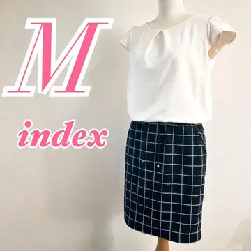 인덱스 인덱스 반팔 원피스 M 네이비 화이트 오피스