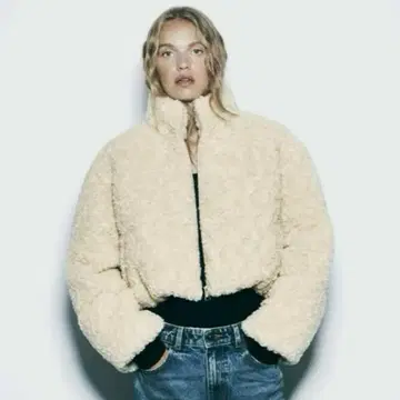 크롭 보아 자켓 화이트 M