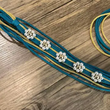 후리소데 오비 펄 장식 성인식 허리띠