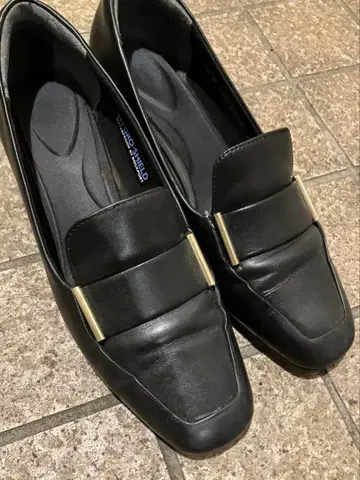 락포트 로퍼 블랙 23.5 펌프스 스퀘어토 청키힐