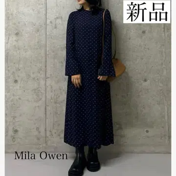 새상품 미라 오웬 도트 원피스