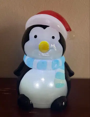 빛나는 펭귄 산타 데코레이션 펭귄 LED 라이트 크리스마스