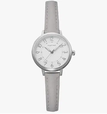 Angel Heart 실버 그레이 가죽 벨트 시계