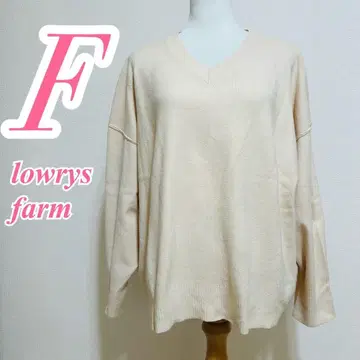LOWRYS FARM 로리즈팜 베이지 니트 v넥 캐주얼