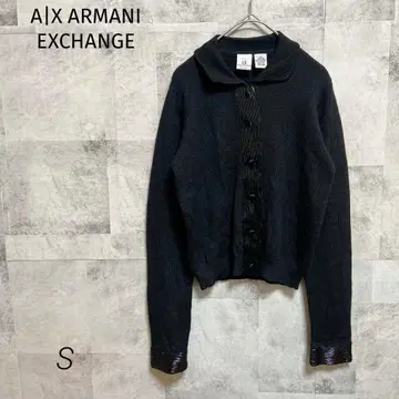 A|X ARMANI EXCHANGE [ S ] 가디건 블랙 비즈 자수