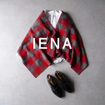 새상품급 이에나 체크 무늬 스톨 울 스톨 대형 스톨 IENA