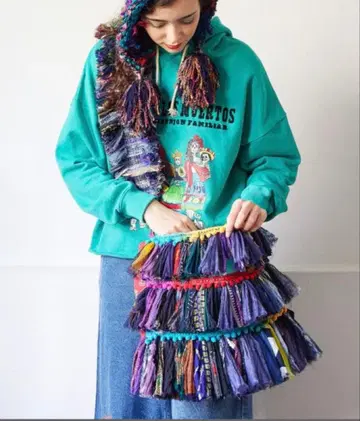 차이하네 새상품급 /프릴로 숄더/블루