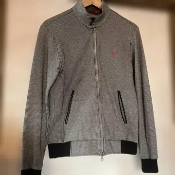 체크 무늬 집업 자켓