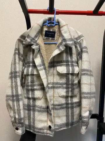아바클로 플리스 자켓 체크 무늬