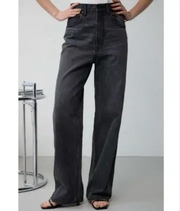 AZUL BY MOUSSY 하이웨스트 와이드 데님