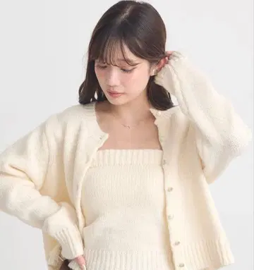 SET 2점 플라워 스팽글 가디건 + 뷔스티에