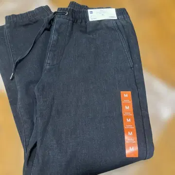 지유 웜 데님 슈퍼 스트레치 조거 팬츠 M 네이비