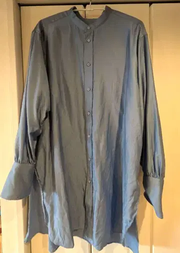 MACPHEE 코튼 몰스킨 밴드 카라 튜닉 셔츠 36