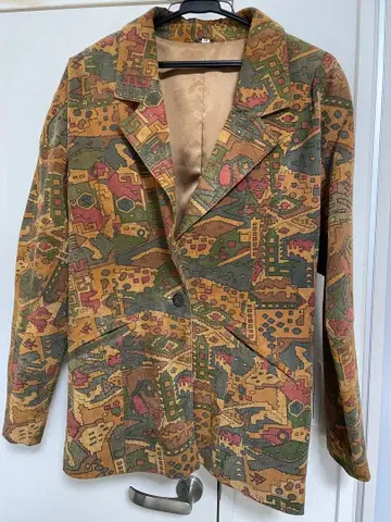 기하학 패턴 가죽 자켓 11호