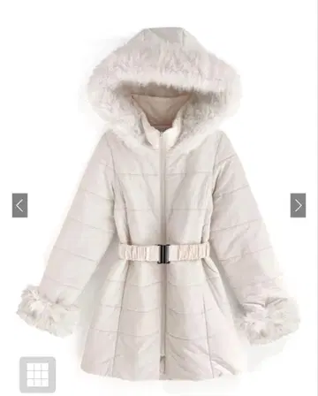 GRL 벨트 포함 퍼 다운 코트 kd13 화이트