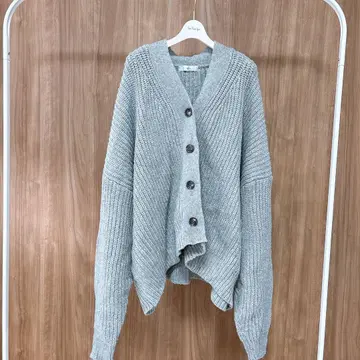 efu 그레이 니트 가디건 오버 사이즈