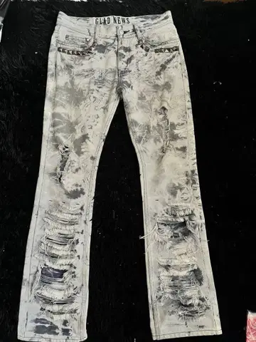 00s destroy studded flare denim Y2K punk