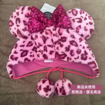디즈니 팬캡 핑크 레오파드 무늬