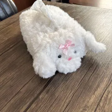 핸드메이드 니트 티슈 케이스 복슬복슬 강아지