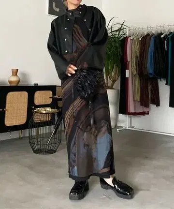 ameri CROOKED STRATUM SHEER DRESS