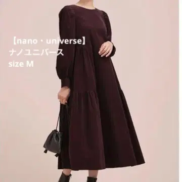 [ nano universe ] 티어드 롱 원피스 코듀로이
