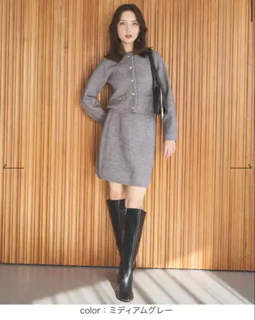 swingle 스윙글 금 버튼 니트 셋업