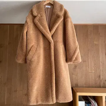 MISS J 미스제이 롱 코트 보아 롱 코트 카멜