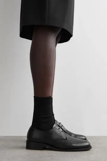 COS 코스 레더 더비 슈즈 블랙 레이스업 레더 슈즈