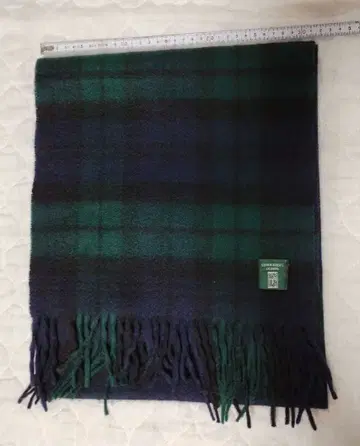 스티븐 로버츠 스코틀랜드제 캐시미어 머플러 체크 무늬