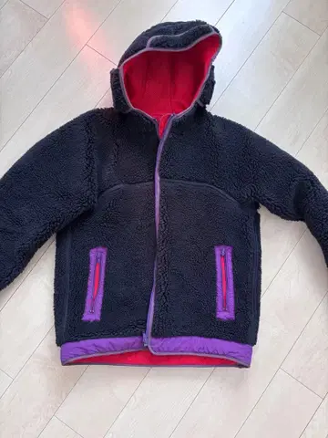 COMFY 플리스 자켓 블랙/빨간색/보라색