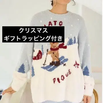 [택 포함 새상품] gelato pique 스키 베어 자카드 풀오버 민트