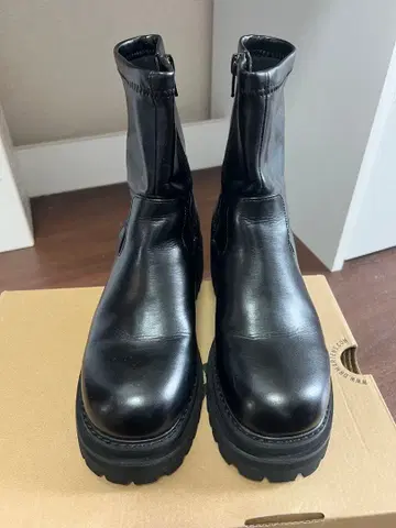 EVOL 블랙 사이드 고어 부츠 통굽