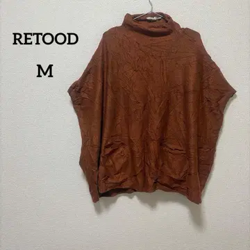 RETOOD [ M ] 브라운 터틀넥 반팔 니트
