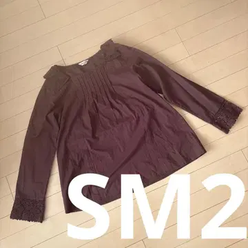 사만사 모스모스 코튼 100% 옷깃 소매 레이스 블라우스