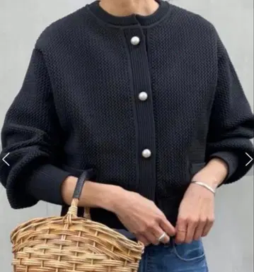 BEARDSLEY 비어즐리 펄 버튼 가디건 펄 단추 숏