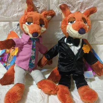 디즈니 주토피아2 닉 볼 체인 봉제 인형 2종 세트