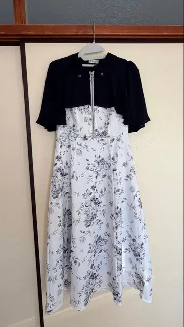 Axes femme 꽃무늬 원피스 볼레로 셋업 포멀 드레스