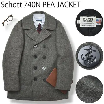 Schott 740N PEACOAT 그레이 울