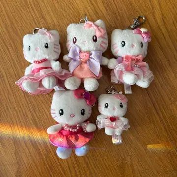 헬로키티 봉제 인형 키링 5세트