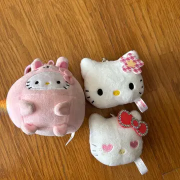 헬로키티 봉제 인형 키링 3개 세트