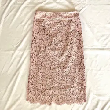 IENA 레이스 타이트 스커트 36 핑크 롱