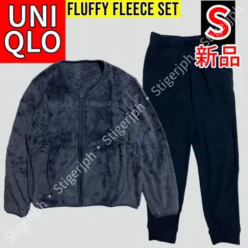 유니클로 퍼리 플리스 세트 가디건 다크 그레이 S 사이즈
