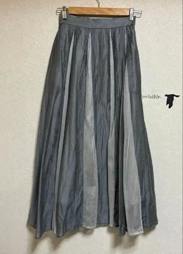 부기우기 이소재 플리츠 스커트 그레이