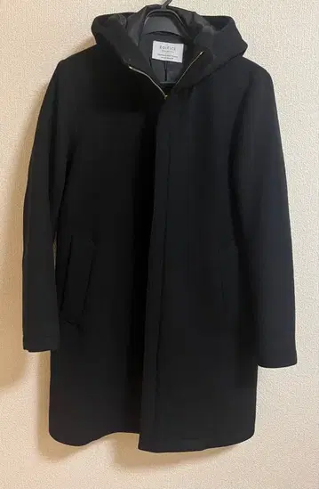 [클리닝 완료] 코트 집업 후드 울 블랙