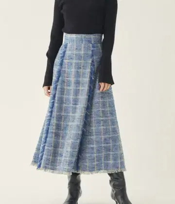 에멜 리파인즈 트위드 프린지 롱 스커트 S 사이즈