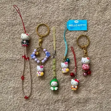 [ 지역 한정 키티 포함 ] 헬로키티 키링 6개 세트